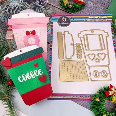 Imagem de Alinacutle 1 caixa de matrizes cortadas de metal para fazer cartões feitos à mão, álbum de recortes, presente de papel, decoração de férias, modelo feito à mão - alinacutle (caixa de petiscos de café)