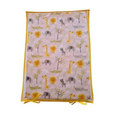 Imagem de Trocador de Comoda Para Bebê Animais Amarelo e cinza  Trocador de Fral