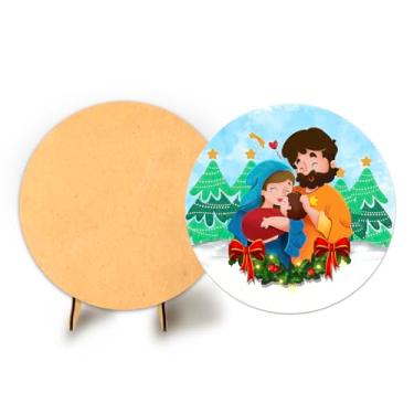 Imagem de Painel Redondo C Elastico 50cm Natal + Suporte MDF (NAT010)