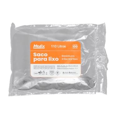 Imagem de Saco de Lixo Hospitalar Infectante, Branco, 100 Unidades, para Resíduos Infectantes em Hospitais e Clínicas de Saúde (15L)