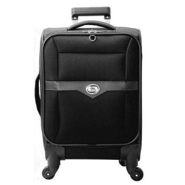 Imagem de Mala de bordo estruturada com 4 rodas Preta - giro 360 graus - marca V