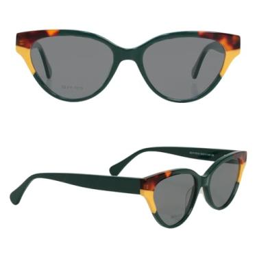 Imagem de Óculos Escuros Variados Feminino Formato Gatinho - Elegante Com Lentes Polarizadas - Modelos Diversos (Verde Escuro)