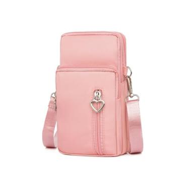 Imagem de Bolsa tiracolo feminina - bolsas com alça transversal e carteira - Mini bolsa de braço para telefone, rosa, Large, Bolsa tiracolo feminina - bolsas com alça transversal e carteira - Mini bolsa de