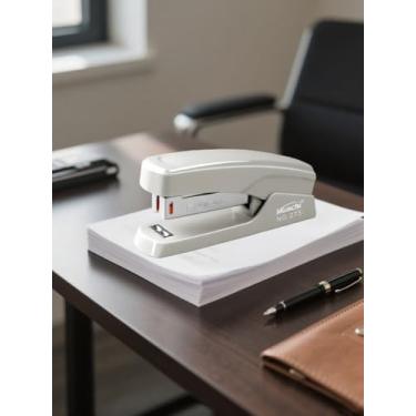 Imagem de Grampeador de mesa com capacidade para 25 folhas, grampeador pequeno para escritório, escola, casa (cinza)