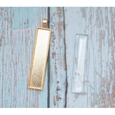 Imagem de 12 bandejas pendentes com 12 peças de berloques de cabochão de cúpula de vidro, kit de resina retangular, biséis para fabricação de joias, fotos, projetos faça-você-mesmo, colar chaveiro, One size