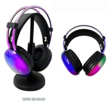 Imagem de Fone de Ouvido Headphone Bluetooth LED RGB Color (Roxo)