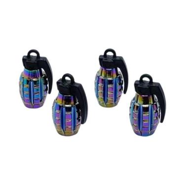 Imagem de Tampas De Válvula Tornasol Coloridas (4 Peças) Para Carro, Moto, Bicic