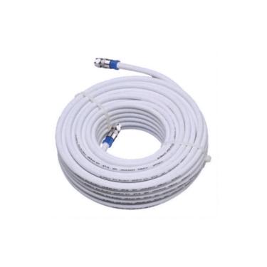 Imagem de Kit Cabo Coaxial Oi Tv Rg6 67% 15 Metros Branco
