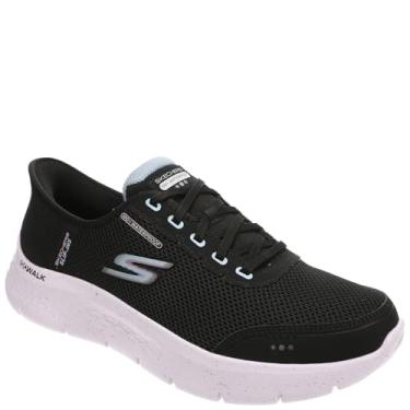 Imagem de Skechers Tênis feminino Go Walk Flex Clear Creek impermeável sem cadarço, Preto/lilás, 35