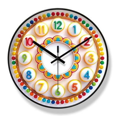 Imagem de Relógio de parede criativo colorido de 30 cm, quartzo silencioso sem tique-taque