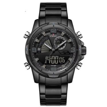 Imagem de Relógio De Pulso Eletrônico Quartzo Design Luminoso à Prova D´agua Esportivo Preto