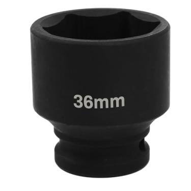 Imagem de Soquete de impacto profundo de 36 mm de acionamento de 1/2 polegada, soquete de porca de eixo métrico resistente CR-MO de 6 pontos para facilitar a remoção das porcas do eixo e do cubo da roda