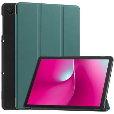 Imagem de Gylint Capa para T-Mobile REVVL Tab 2 10,1 polegadas 2025, capa dobrável de couro PU ultrafina com suporte para despertar/hibernar automático para T-Mobile REVVL Tab 2 10,1 polegadas verde