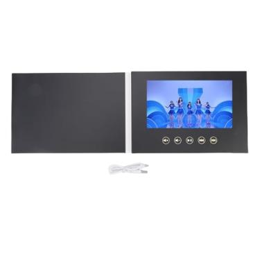 Imagem de Cartão comemorativo de vídeo, folheto de vídeo HD de 17,8 cm, cartão de presente digital recarregável tipo C para casamentos, promoções de varejo e eventos especiais