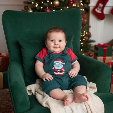 Imagem de Conjunto de Natal para Bebê 2 Peças Menino Menina Macacão Jardineira B