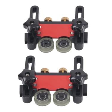 Imagem de AUNMAS Bloco de Impulso de Serra de Mesa, Rolo de Rolamento Com Curso de 5 Mm para Roteador, Cerca de Mesa, Alimentador de Rolo de Rolamento para Carpintaria, 2 Peças de Roda Dupla de