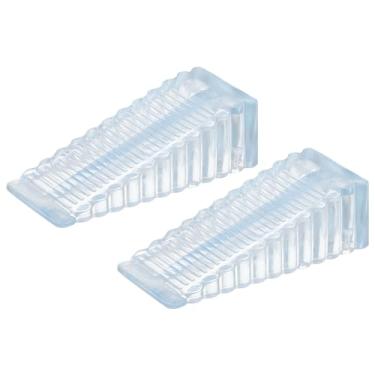 Imagem de 2 batentes de porta para parte inferior da porta, batentes de porta de 28 mm/1,10 polegadas, cunha de borracha antiderrapante, batente de janela empilhável, transparente