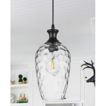 Imagem de Luminária pendente de vidro SADUENFR Vidro transparente soprado à mão 