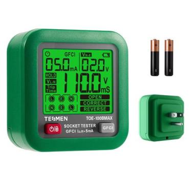 Imagem de Testador de saída TESMEN TOE-100BMAX GFCI Trip Time LCD