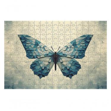 Imagem de Quebra-cabeça Cognitivo Borboleta Azul Em Mdf 300 Peças