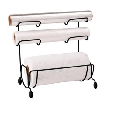 Imagem de Porta Rolos de Papel, PVC e Alumínio de Bancada Preto