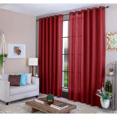 Imagem de Cortina AMANDA Microfibra, Cortina para Sala e Quarto, 180cm x 300cm, Vermelha, 100% Poliéster, 2 Peças, Proteção Solar 50%, Poá