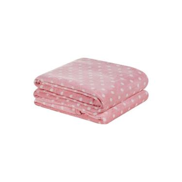 Imagem de Manta Flanel Poá Queen Antialérgica Inverno Quente Rosa