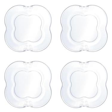 Imagem de Jogo 4 Pratos Sobremesa Em Vidro Butterfly Borboletas 17cm - Wolff