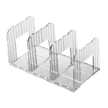 Imagem de FytStycale Divisória de Prateleira, Organizador de Bolsas, Multifuncional, Removível, Divisória de Armazenamento para Bolsas de Guarda-roupa, Organizador de Arma, Branco transparente com 3 grades