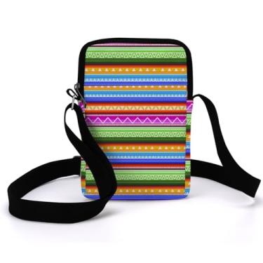 Imagem de Bolsas transversais com padrões estéticos para mulheres, bolsa tiracolo à prova d'água, pequena, alça para celular, Multicolorido 05, 5.6 *0.97*8.7 inches