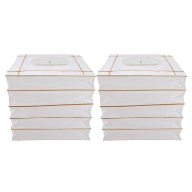 Imagem de LALAFINA 2 peças Abajur de papel dobrável lanterna quadrada 30,5 cm abajur pendente para sala de estar, quarto, abajur de teto decoração de festa