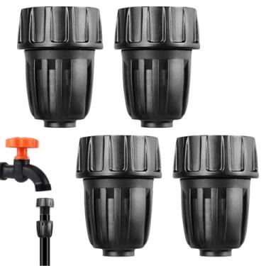 Imagem de 4 peças de conectores de mangueira de irrigação por gotejamento, adaptador de torneira para mangueira de 3/4 a 1/2, torneira de 3/10.2 cm para tubos de irrigação de irrigação de gotejamento de 1/5.1