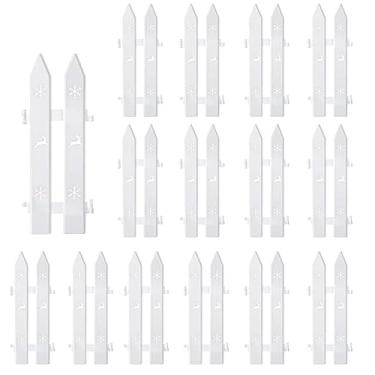 Imagem de Cerca de árvore de Natal cerca de piquete de plástico branco para árvore de Natal, festa de Natal, jardim, casa, cercas, decoração, 29 cm