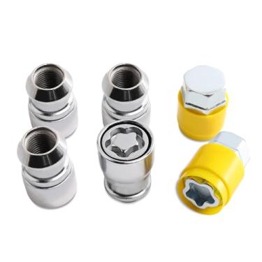 Imagem de YWPXMY Kit de porca de trava de roda, tamanho de rosca 1/2-20, antifurto, compatível com F-150 B250 G1500 Mustang & Wrangler Comanche Liberty CJ5 CJ6 e Cherokee Century Regal Wildcat starchief e mais