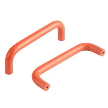 Imagem de funifiti Pacote com 5 puxadores de gaveta de armário laranja puxadores de quarto infantil 3,8 polegadas (96 mm) Puxadores curvos centrais de furo (5, laranja, 3,8 polegadas (96 mm))