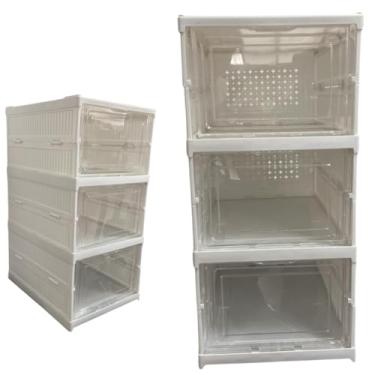 Imagem de Armário Dobrável Multiuso, Organizador Portátil, Cor Branca, para Armazenamento e Organização