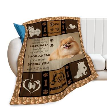 Imagem de Cobertor da Pomerânia, cobertor de cachorro da Pomerânia, cobertores de flanela de lã para meninas, mulheres, adultos, roupa de cama macia, presente para sofá-cama, escritório, decoração de casa, 101
