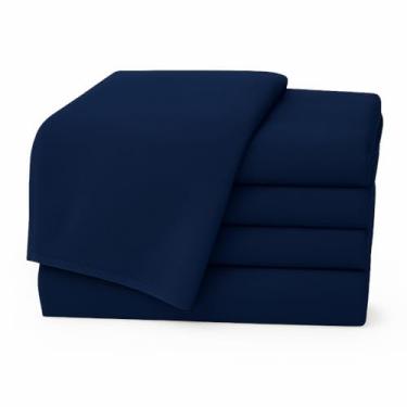 Imagem de Kit 10 Toalhas de Banho Adulto Gigante Alta Absorção 1,40 m x 70 cm Toque Macio Luxo (Azul Marinho)