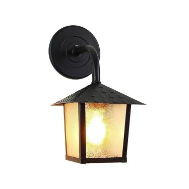 Imagem de Arandela Blumenau Colonial Nina Quadrada Vidro Pontilhado E27 Bivolt Preto Fosco