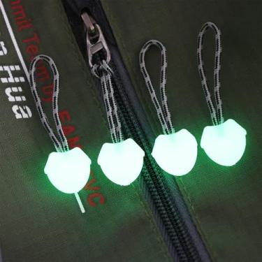 Imagem de Mochila com zíper luminoso, 5 peças, cordão removível com zíper universal para mala de bagagem, mochila escolar, acessórios ao ar livre, 5,5 cm
