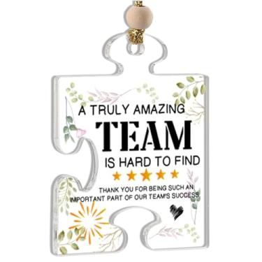 Imagem de Presentes de agradecimento para colegas funcionários líderes equipe de trabalho, quebra-cabeças de acrílico, espelho de carro de escritório, ornamentos de pendurar decorativos, decoração de escritório