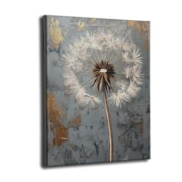 Imagem de VVJSZHJ Arte de parede de dente-de-leão rústico para decoração de parede de quarto de cozinha com impressões modernas (dente-de-leão, 30 x 40 cm, tela embrulhada)