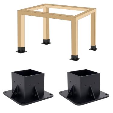 Imagem de Kit de pérgula - ajuste universal, suporte de pérgola, kits de suportes de pérgulas de madeira 4x4, 2 peças de suportes de base, para kits de gazebo de metal, vigas de madeira, pátio, jardim (2 peças