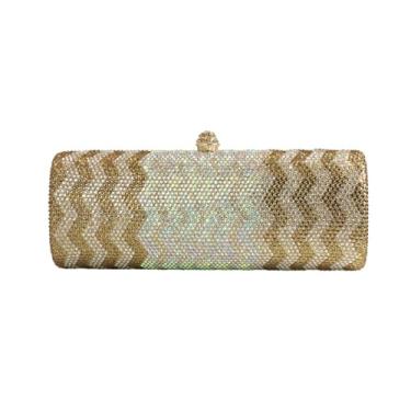 Imagem de MNBVUIW Bolsa feminina brilhante com strass para noite bolsas de ombro para festa de casamento, formatura, Dourado, Elegante