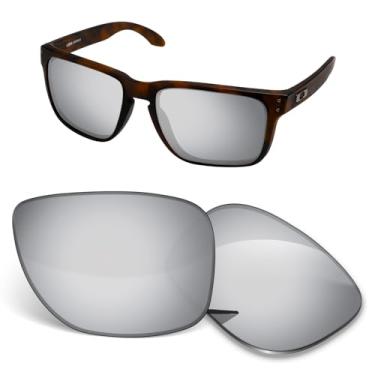 Imagem de Lentes de substituição de 1,5 mm compatíveis com óculos de sol Oakley Holbrook XL OO9417, antiarranhões e resistentes a impactos - prata escura polarizada