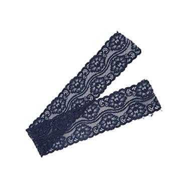 Imagem de Fita de renda elegante com design de flores, materiais de costura decorativos macios para embalagem de presente, artesanato, decoração de festa de casamento, material de nylon, 10 (Azul)
