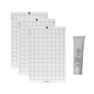 Imagem de Kit 3 Bases De Corte Helíaco Compátivel Silhouette Portrait A4 30mm + Cola Reposição Helíaco 50g