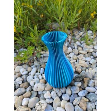 Imagem de Vaso Escultural de Mesa – Estilo Fluidez Moderna para Decoração (Azul Claro)