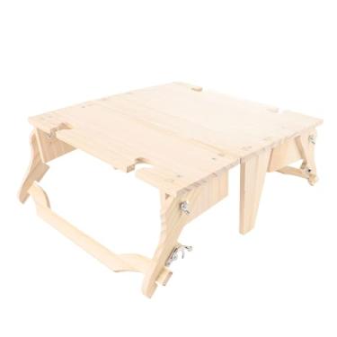 Imagem de Jiawu Mesa de Piquenique Dobrável de Madeira Portátil Vintage Com Suporte de Vidro de Vinho para Atividades Ao Ar Livre Acampamento Praias Barcos (Cor Madeira)