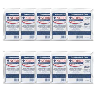 Imagem de Compressa De Gaze ESTÉRIL 13 Fios Hidrófila 100 Unidades (10 pacotes c/ 10 gazes)